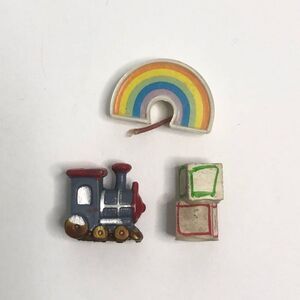 miniature toys for doll house rainbow train blocks  about 1 inch tall crafts